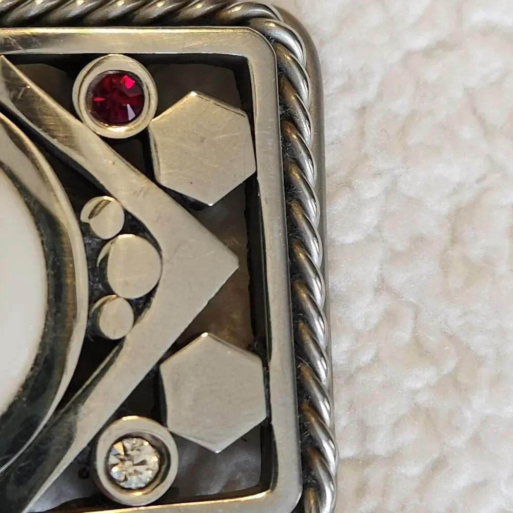Alabama Crimson Tide Silver Tone Metal Rhinestone Belt Buckle Block A Elephant